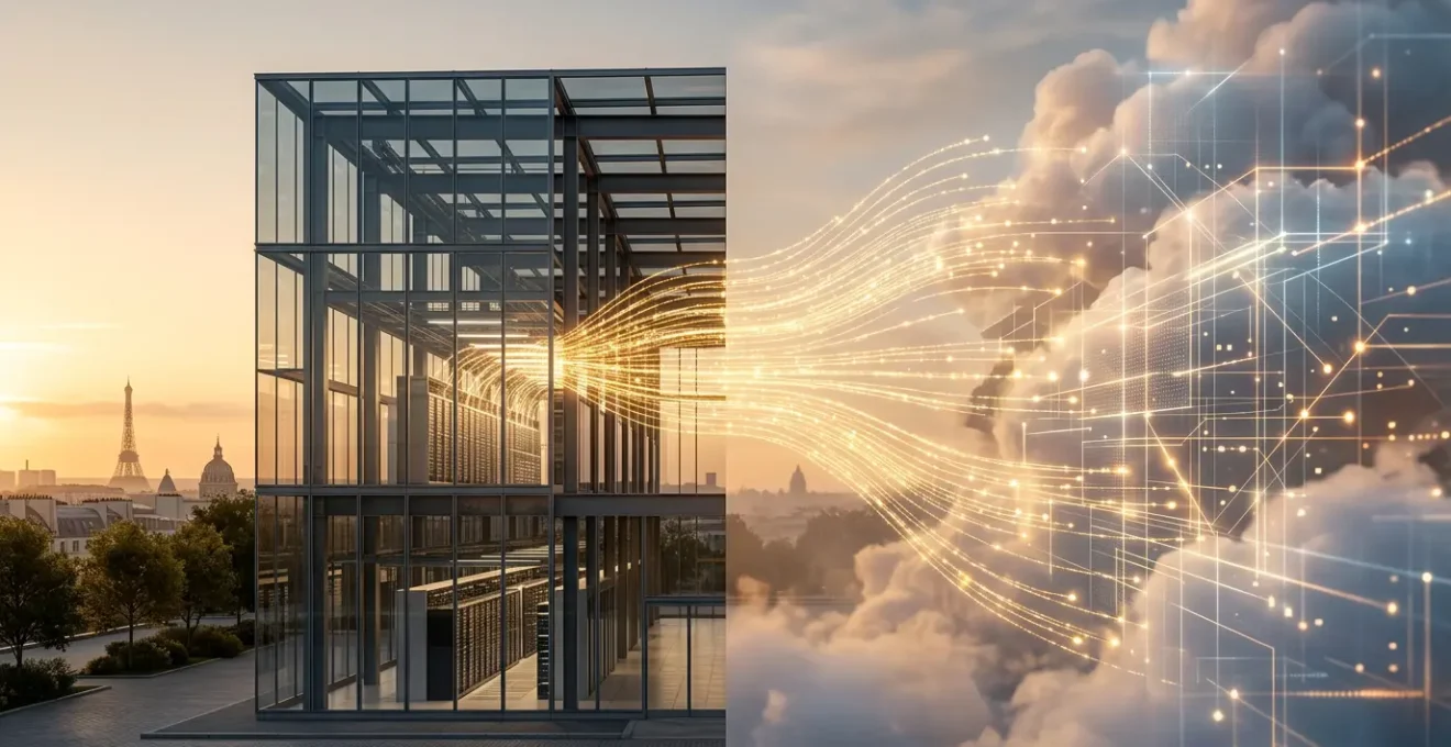 Architecture cloud hybride sécurisée avec datacenter français et connexions cryptées