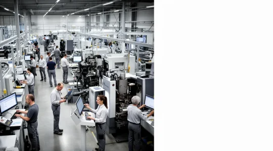 Équipes sur le terrain industriel face à la transformation numérique