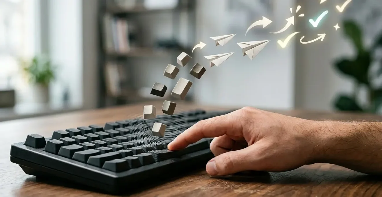 Composition visuelle représentant l'impact des mots sur la décision d'action des lecteurs