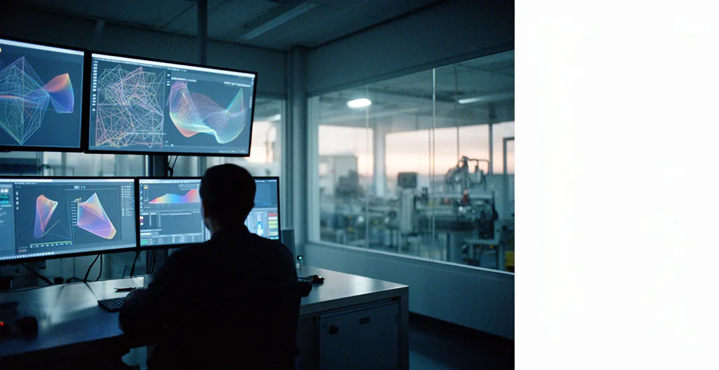 Vue d'ensemble d'une salle de contrôle industrielle moderne avec écrans de supervision et équipements de sécurité réseau