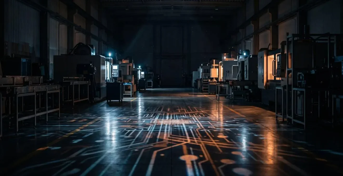 Graphique 3D holographique montrant les signatures énergétiques d'une usine pendant les périodes d'arrêt