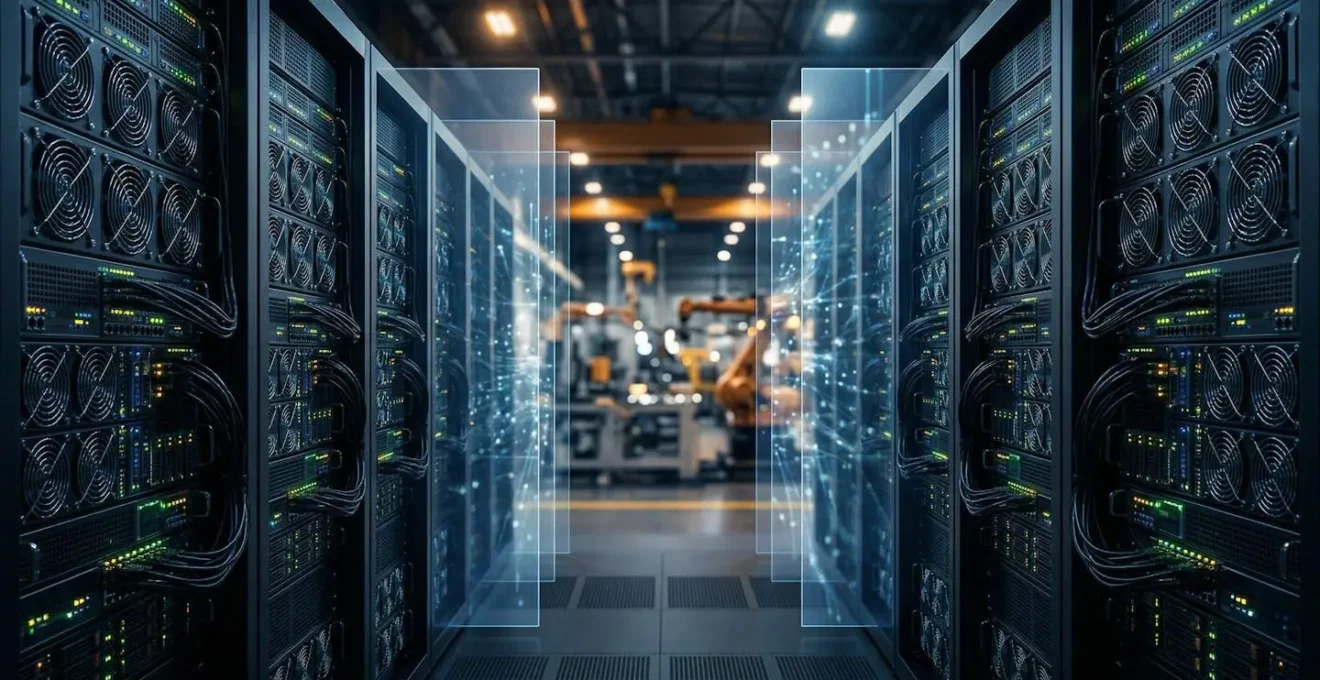 Schéma conceptuel d'une architecture hybride cloud et edge pour la maintenance prédictive