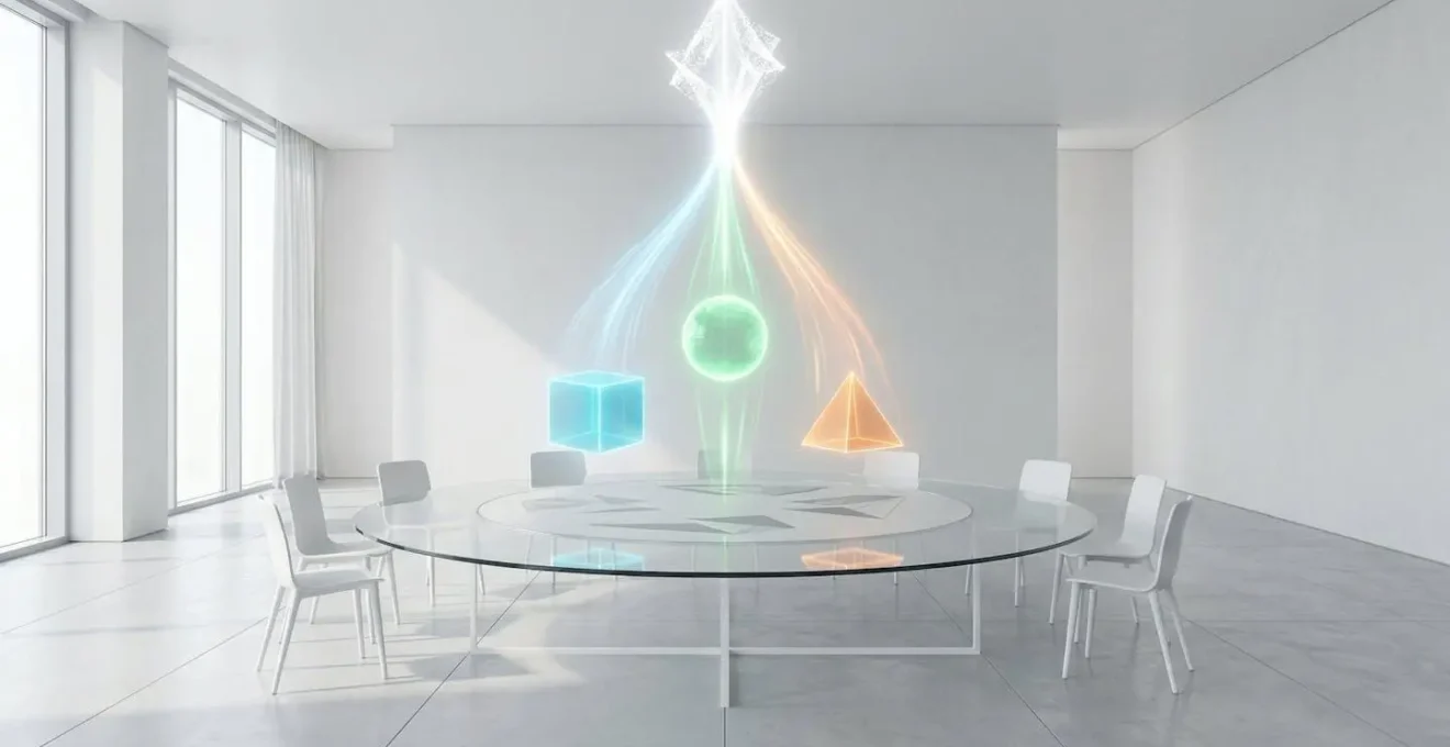 Représentation visuelle d'un dictionnaire de données unifié avec différentes perspectives métiers convergeant vers une définition commune