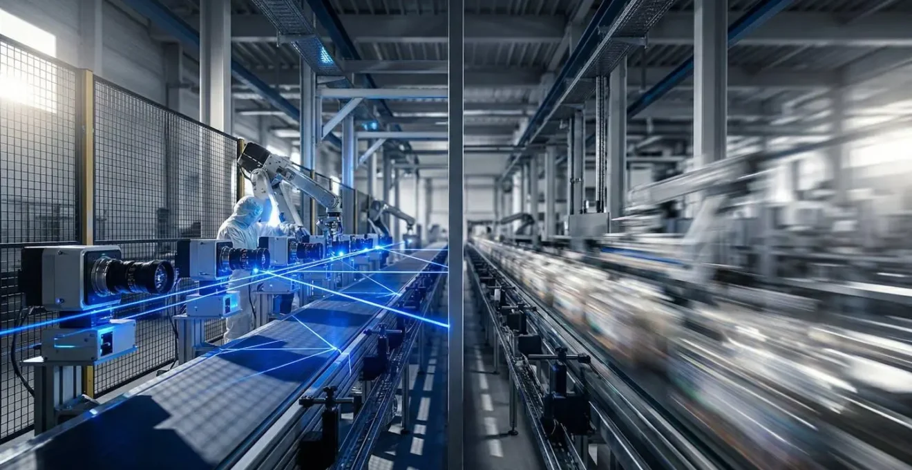 Installation de caméras intelligentes sur une ligne de production avec dérivation parallèle